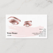 Makeup Lash Eyebrow Eyes Lashes Rose Gold Visitenkarte (Rückseite)
