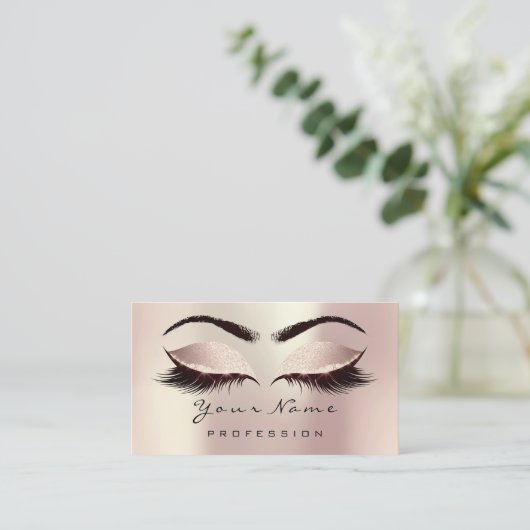 Makeup Lash Pearls Blush Rose Terminierungskarte Terminkarte (Stehend Vorderseite)