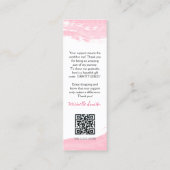 Makeup Lashes Brow Pink Danke Qr Code Discount Mini Visitenkarte (Rückseite)