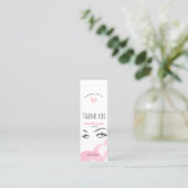 Makeup Lashes Brow Pink Danke Qr Code Discount Mini Visitenkarte (Stehend Vorderseite)