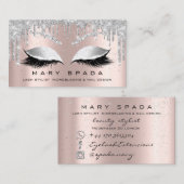 Makeup Lashes Browns Gray Spark Rose Confetti Visitenkarte (Vorne/Hinten)