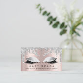Makeup Lashes Browns Gray Spark Rose Confetti Visitenkarte (Stehend Vorderseite)