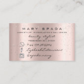 Makeup Lashes Browns Gray Spark Rose Confetti Visitenkarte (Rückseite)