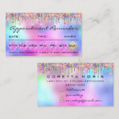 Makeup Lashes Erinnerung Ernennung Holograph Pink Visitenkarte (Vorne/Hinten)