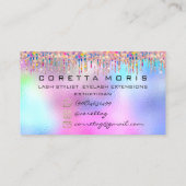Makeup Lashes Erinnerung Ernennung Holograph Pink Visitenkarte (Rückseite)