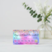 Makeup Lashes Erinnerung Ernennung Holograph Pink Visitenkarte (Stehend Vorderseite)