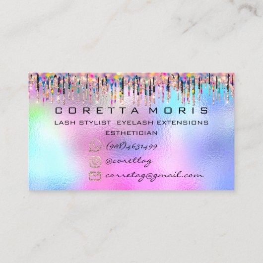 Makeup Lashes Erinnerung Visitenkarte (Rückseite)