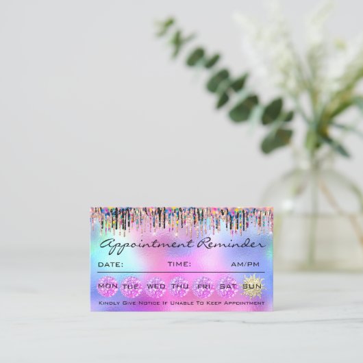 Makeup Lashes Erinnerung Visitenkarte (Stehend Vorderseite)