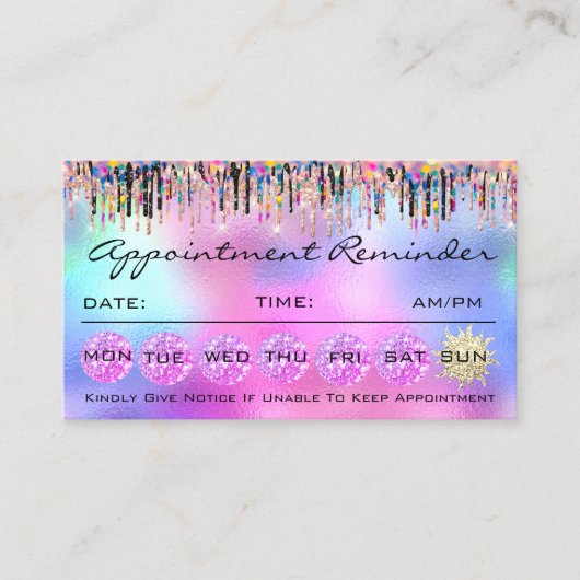 Makeup Lashes Erinnerung Visitenkarte (Vorderseite)