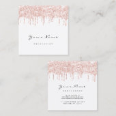 Makeup Lashes Event Planner Glitzer Spark Square Quadratische Visitenkarte (Vorne/Hinten)