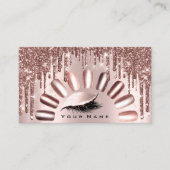 Makeup Lashes Glitzer Rose Nägel Maniküre braun Visitenkarte (Vorderseite)