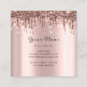 Makeup Lashes Glitzer Rose Nägel Maniküre Quadratische Visitenkarte (Rückseite)