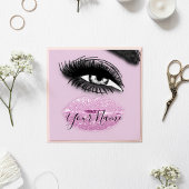 Makeup Lashes Pink Kiss Lips Logo QR Code Quadratische Visitenkarte