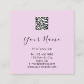 Makeup Lashes Pink Kiss Lips Logo QR Code Quadratische Visitenkarte (Rückseite)