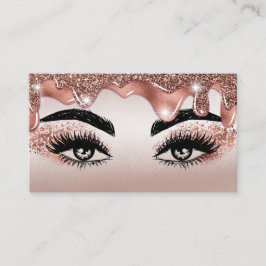 Makeup Lashes Rose Gold Glitzer Tropfen Visitenkarte
