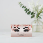 Makeup Lashes Rose Gold Glitzer Tropfen Visitenkarte (Stehend Vorderseite)