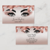 Makeup Lashes Rose Gold Glitzer Tropfen Visitenkarte (Vorne/Hinten)