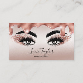 Makeup Lashes Rose Gold Glitzer Tropfen Visitenkarte