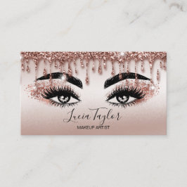 Makeup Lashes Rose Gold Glitzer Tropfen Visitenkarte