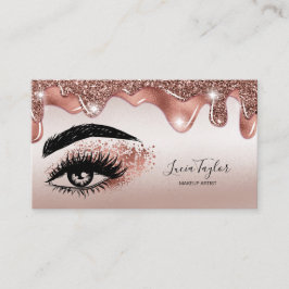 Makeup Lashes Rose Gold Glitzer Tropfen Visitenkarte