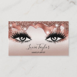 Makeup Lashes Rose Gold Glitzer Tropfen Visitenkarte