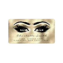 Makeup Lashes Rücksendeadresse Label Gold Eye UAWG Adressaufkleber