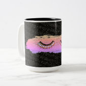 Makeup Lashes Schönheit Schwarz Mehrfarbenkaffee T Zweifarbige Tasse (Vorderseite Links)