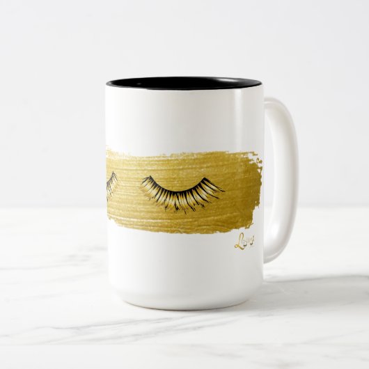 Makeup Lashes Schönheit Weißer Kaffee Tasse (VorderseiteRechts)