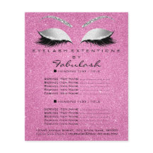Makeup Lashes Schönheitssalon Glitzer Flyer Grau P