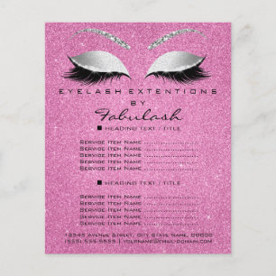 Makeup Lashes Schönheitssalon Glitzer Flyer Grau P