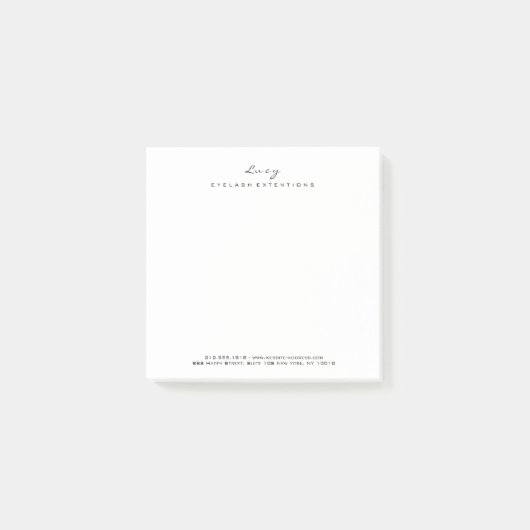 Makeup Lashes Web-Telefon benennen Post-it Klebezettel (Vorderseite)