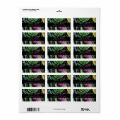 Makeup Lip Gloss Bright Jungle Doodles Black Adressaufkleber (Vorne)