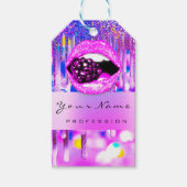 Makeup Lip Holograph Tropfen Berry Pink Kiss QR Co Geschenkanhänger (Vorderseite)