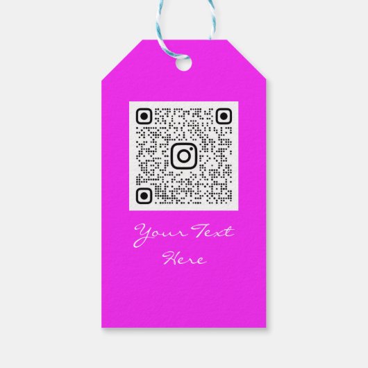 Makeup Lip Holograph Tropfen Berry Pink Kiss QR Co Geschenkanhänger (Rückseite)