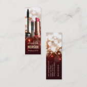 Makeup Lipstick Eyebrow Pencil Modern Gold Glitzer Mini Visitenkarte (Vorne/Hinten)