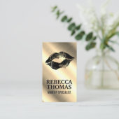 Makeup Lipstick | Gold Metallic Visitenkarte (Stehend Vorderseite)