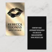Makeup Lipstick | Gold Metallic Visitenkarte (Vorne/Hinten)