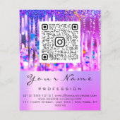Makeup-Logo Lip Holograph Drip Berry QRCODE LOGO Flyer (Hinten)