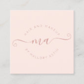 Makeup-Logo modern rot pink minimalistisch Quadratische Visitenkarte (Vorderseite)