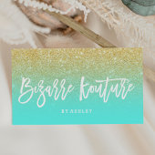 Makeup Logo-Typografie Gold Glitzer aquamarin Visitenkarte