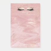 Makeup Marble Lashes Rose Name Web Telefon rosa Post-it Klebezettel (Vorderseite)