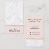 Makeup-Marmor-Glitzer-Monogramm-Blüte Visitenkarte (Vorne/Hinten)