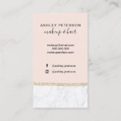 Makeup-Marmor-Glitzer-Monogramm-Blüte Visitenkarte (Rückseite)