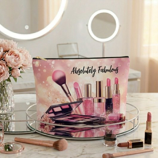 Makeup mit Bokeh und Glitzern Zubehörtasche