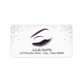 Makeup mit Glitzer-Effekt Adressaufkleber (Vorne)