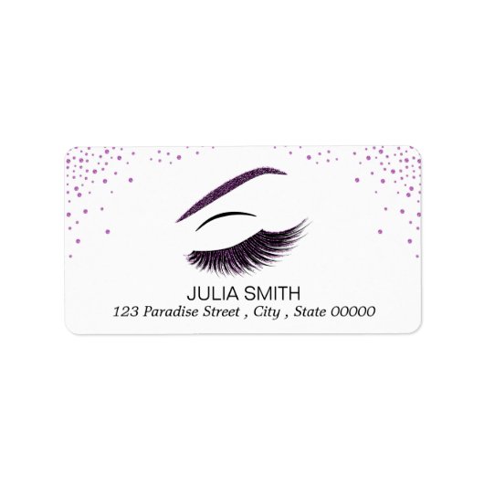 Makeup mit Glitzer-Effekt Adressaufkleber (Vorne)