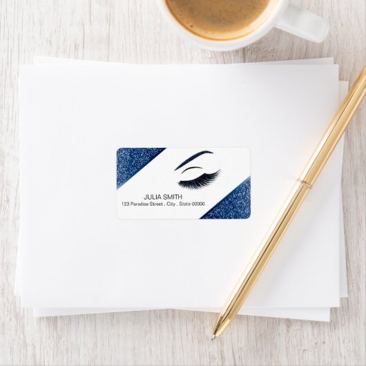 Makeup mit Glitzer-Effekt Adressaufkleber (Insitu)