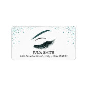 Makeup mit Glitzer-Effekt Adressaufkleber (Vorne)