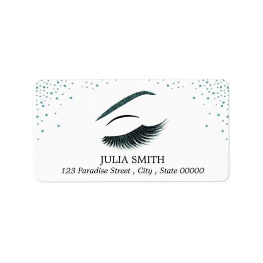 Makeup mit Glitzer-Effekt Adressaufkleber (Vorne)