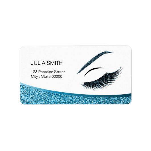 Makeup mit Glitzer-Effekt Adressaufkleber (Vorne)